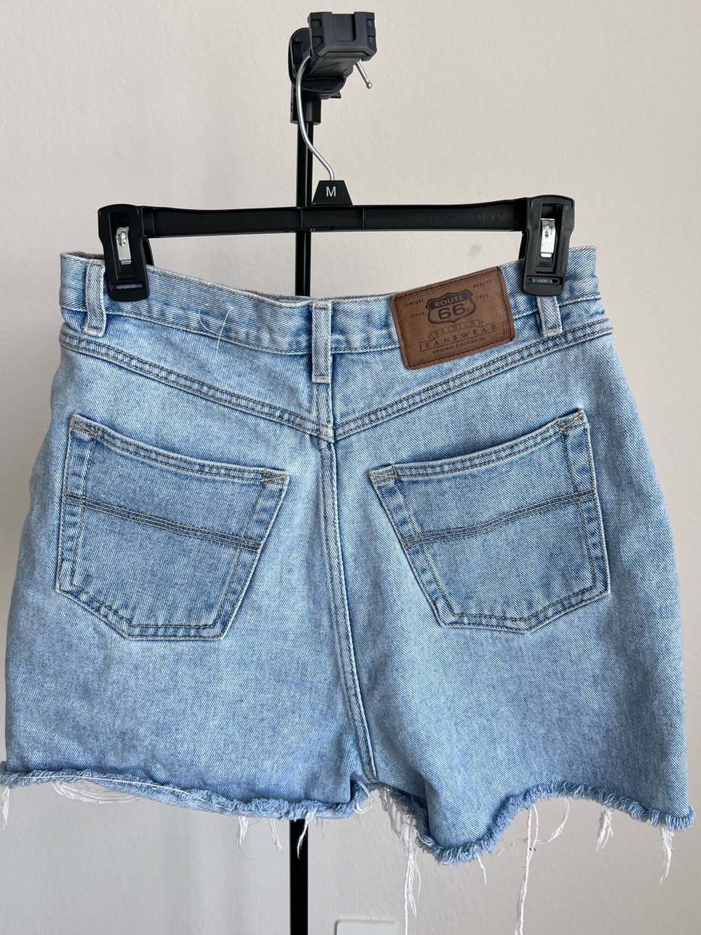 Route 66 denim high waisted distressed 100% cotton women's shorts - size 11/12